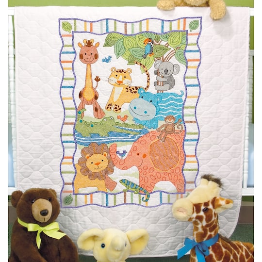 Dimensions&#xAE; Mod Zoo Baby Hugs Quilt Stamped Cross Stitch Kit